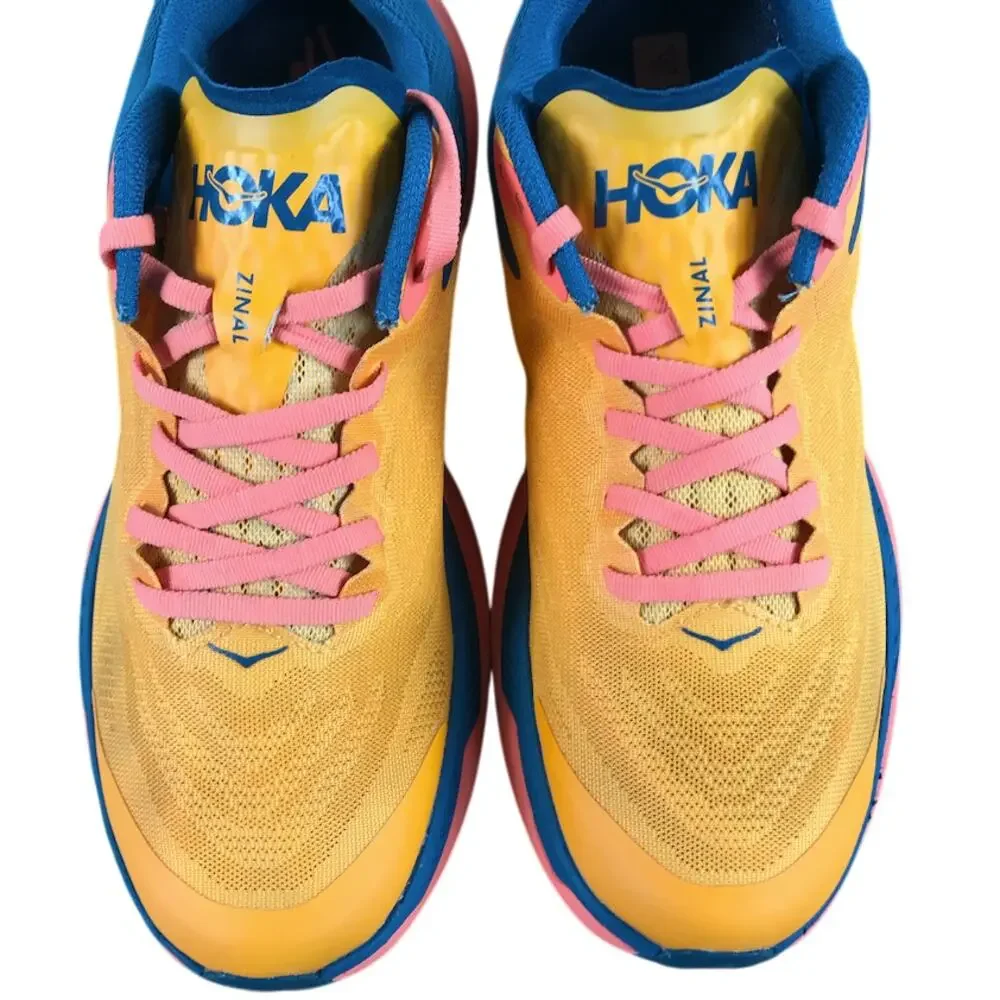 HOKA One One Zinal Trail Running Shoe Sneaker Women 10B Orange Mesh Everyday